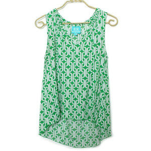 Escapada Green White Sleeveless Top Large (ss07)